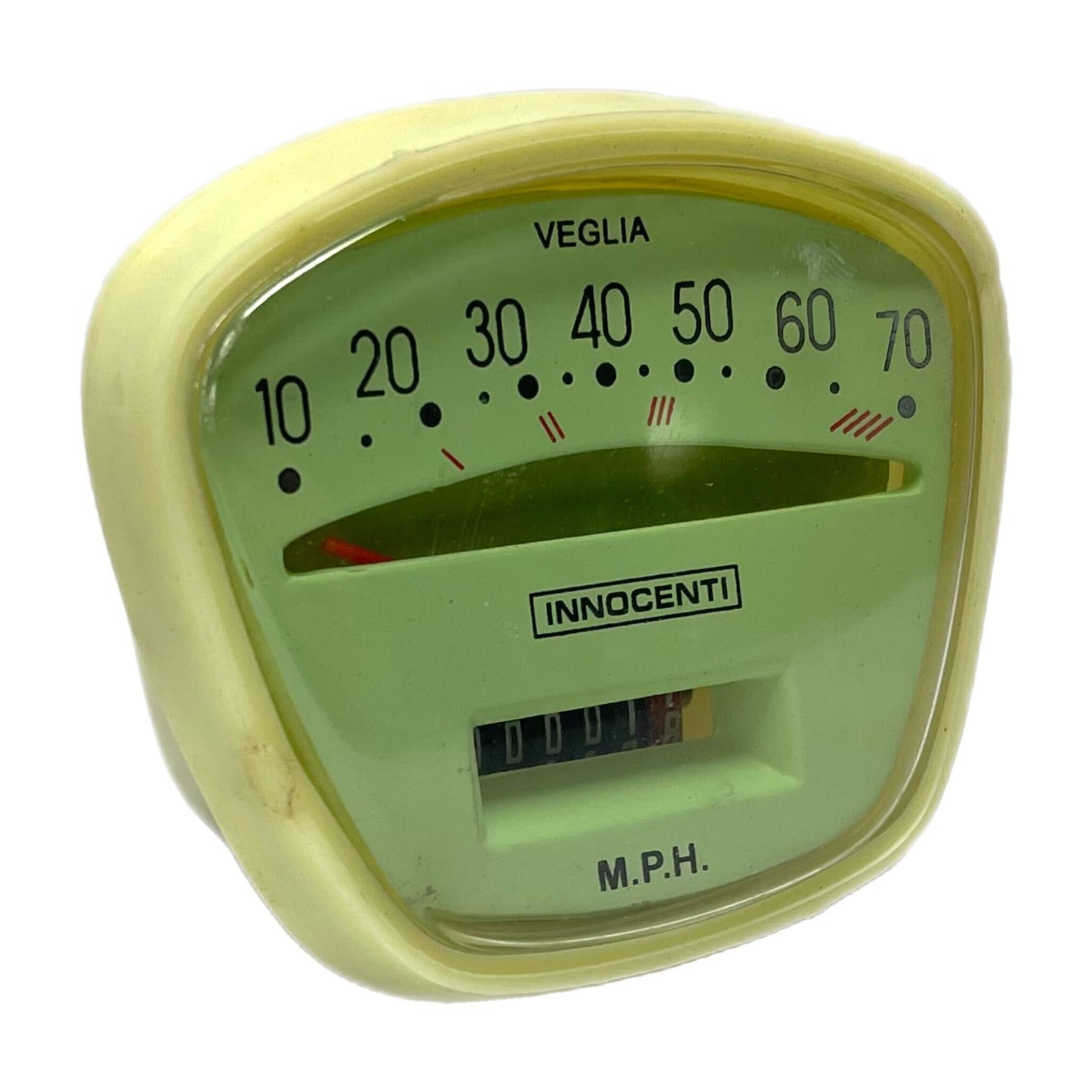 Lambretta Series 3 Speedometer 70MPH - Light Green Face - Indian Cable Fitment