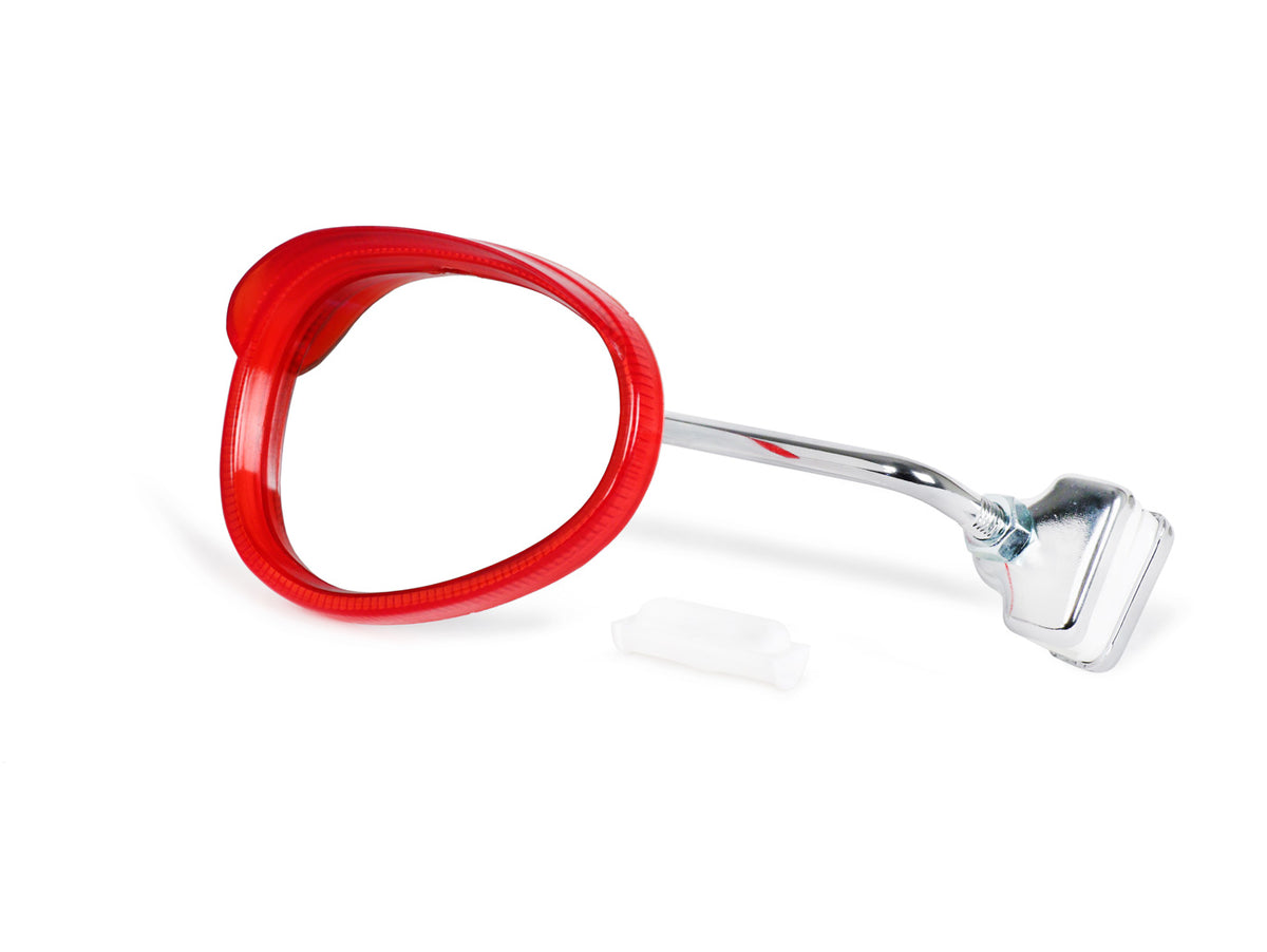 Lambretta Vespa Scooter Universal BUMM Retro Clip On Left Hand Side Mirror - White/Red