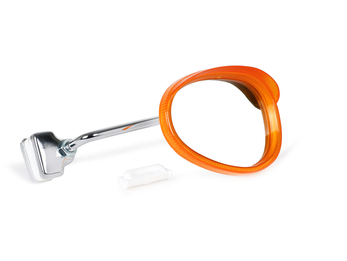 Lambretta Vespa Scooter Universal BUMM Retro Clip On Right Hand Side Mirror - White/Orange