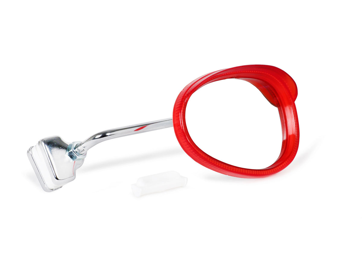 Lambretta Vespa Scooter Universal BUMM Retro Clip On Right Hand Side Mirror - White/Red