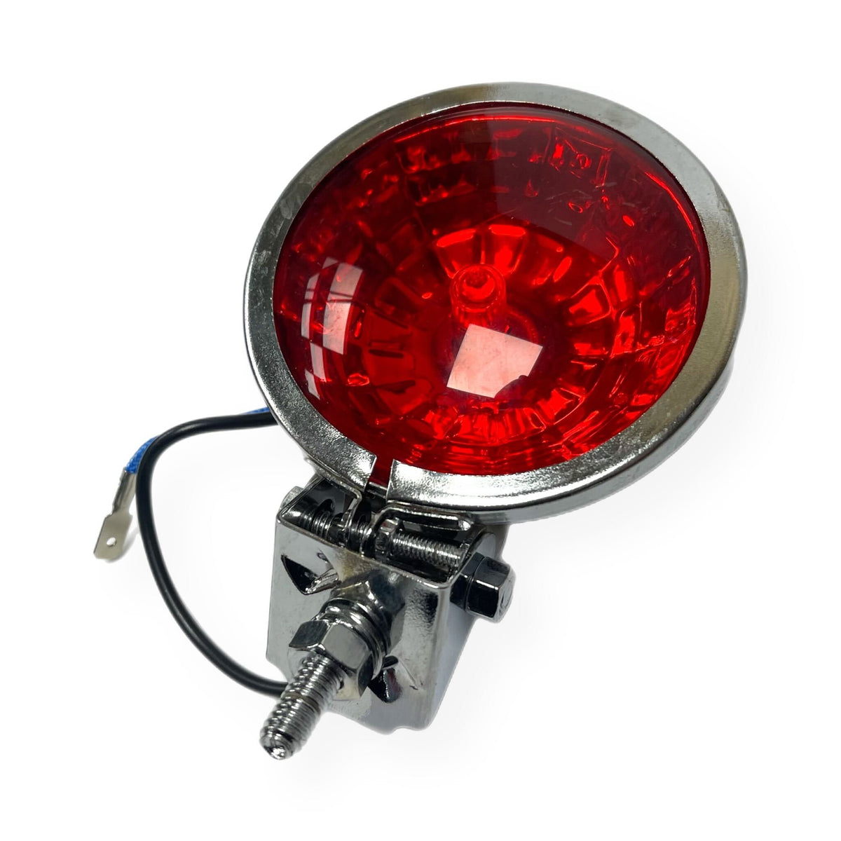 Vespa Lambretta Scooter Lamp Spot Light 9cm Honeycomb Chrome Red Lens