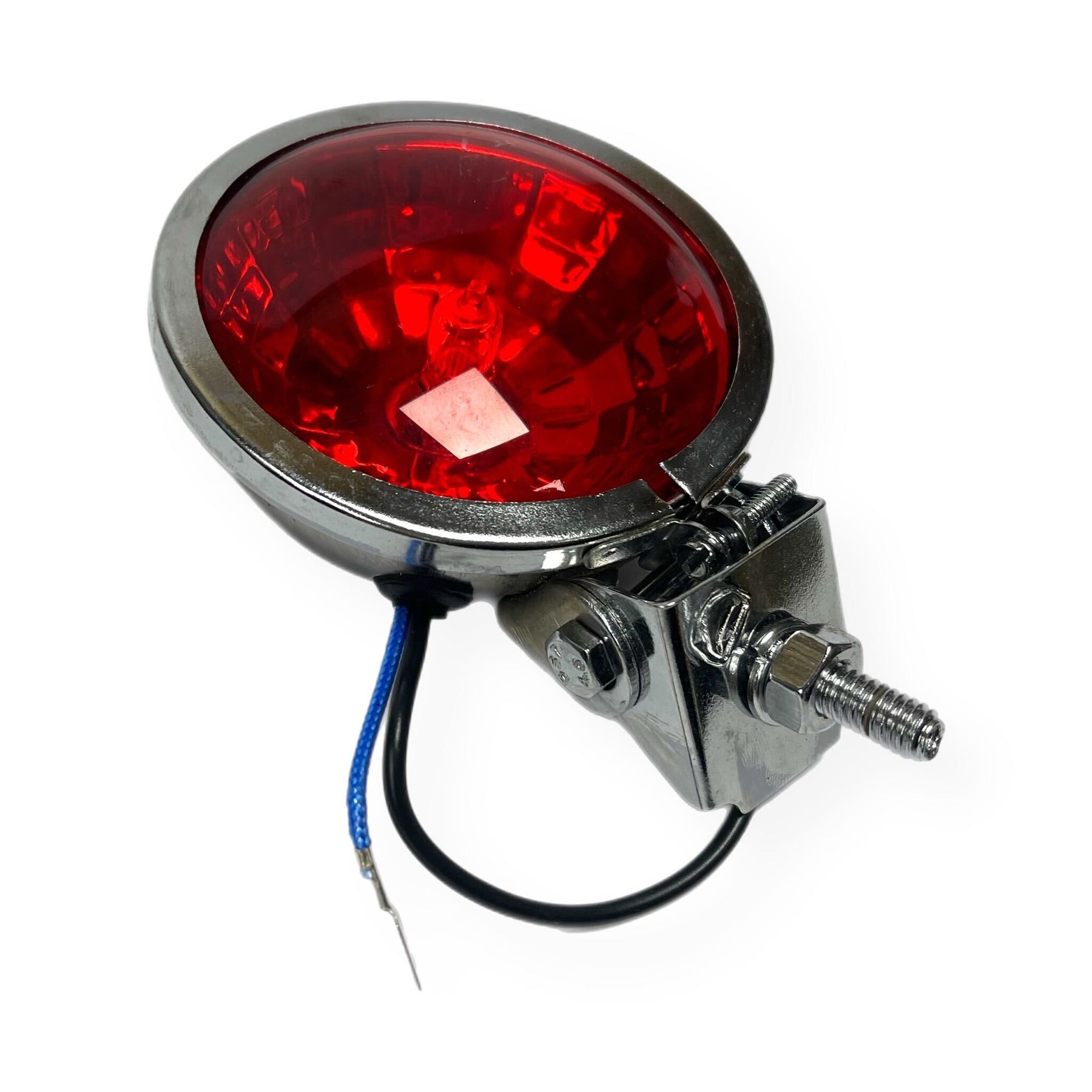 Vespa Lambretta Scooter Lamp Spot Light 9cm Honeycomb Chrome Red Lens