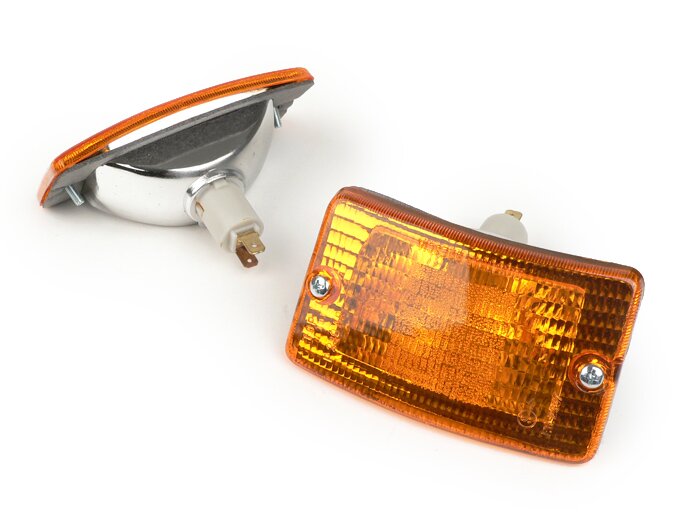 Vespa PK 50 PK 125 XL XL2 Rush N FL Front Indicator Unit Set - Amber