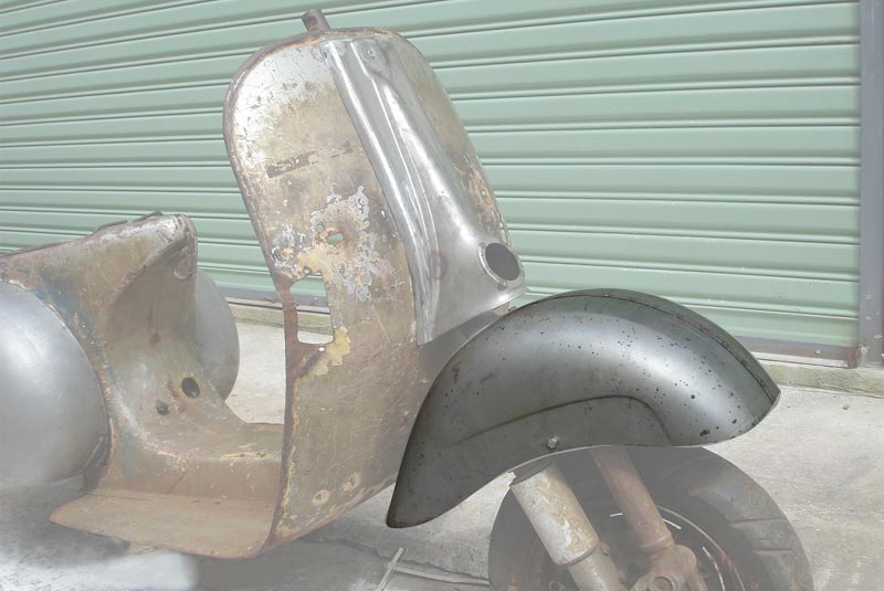 Vespa PX PE T5 VBB GS Style Front Mudguard - Bare Metal