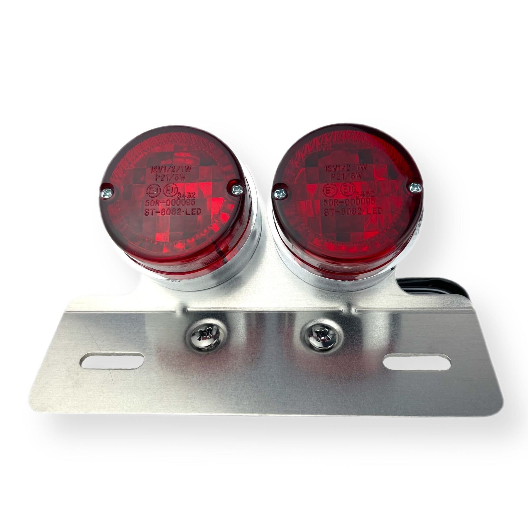 Motorbike Scooter Chome Surround Twin Rear Light (Round)