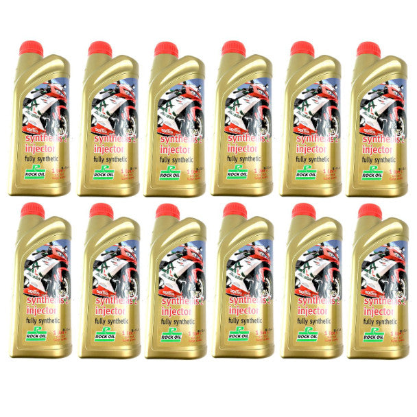 Rock Oil 2Stroke Synthesis 2 Injector 1 Litre Box/12 Pack