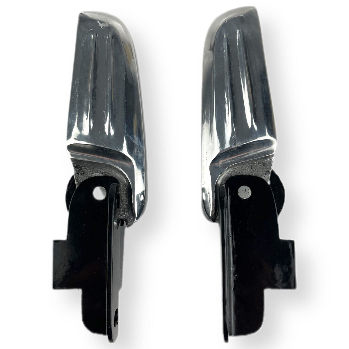 Scomadi Royal Alloy Polished Alloy Footpegs Footrests with Mounting Brackets