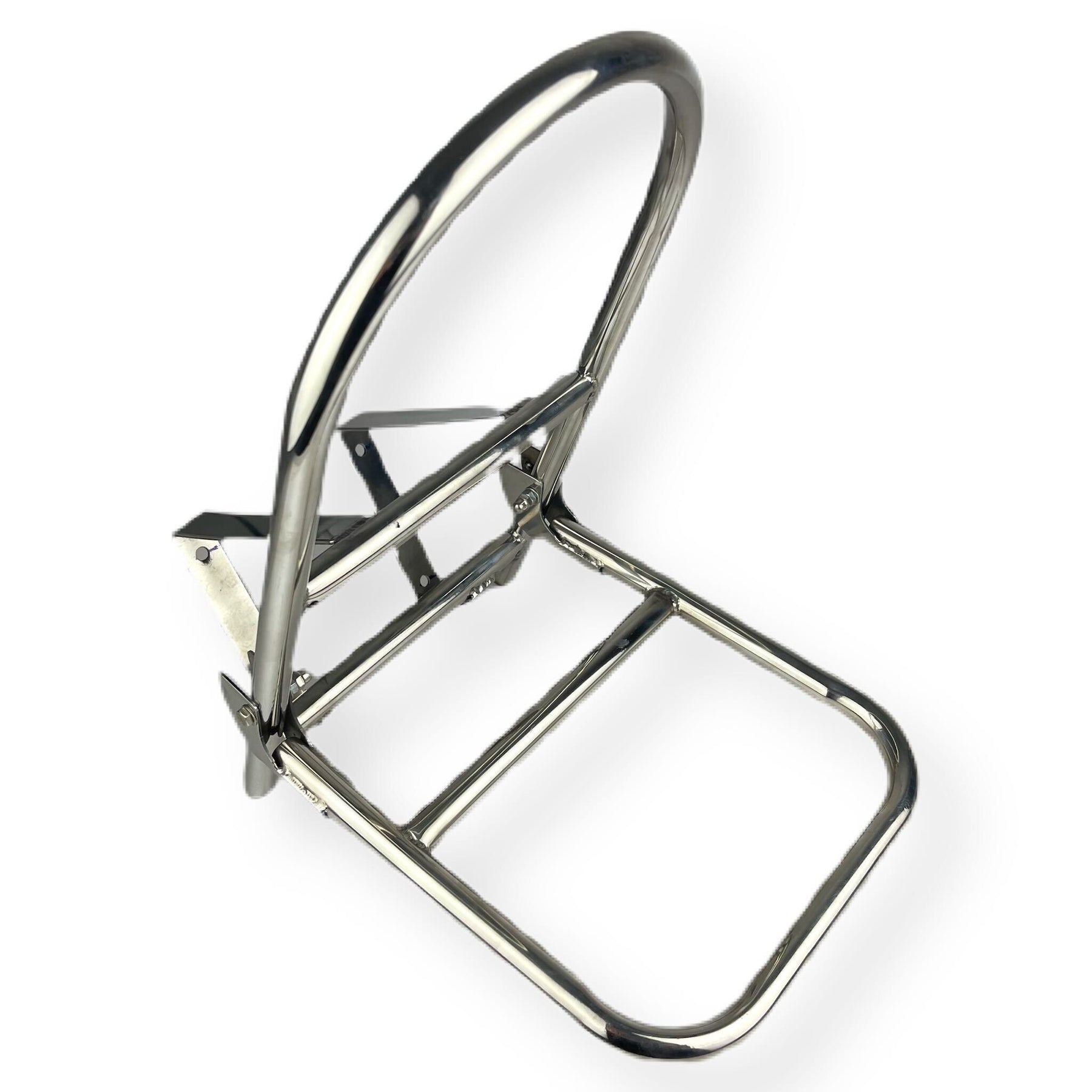 Scomadi Royal Alloy Ulma Nanucci Rear Flip Down Carrier Rack - Polished Stainless Steel