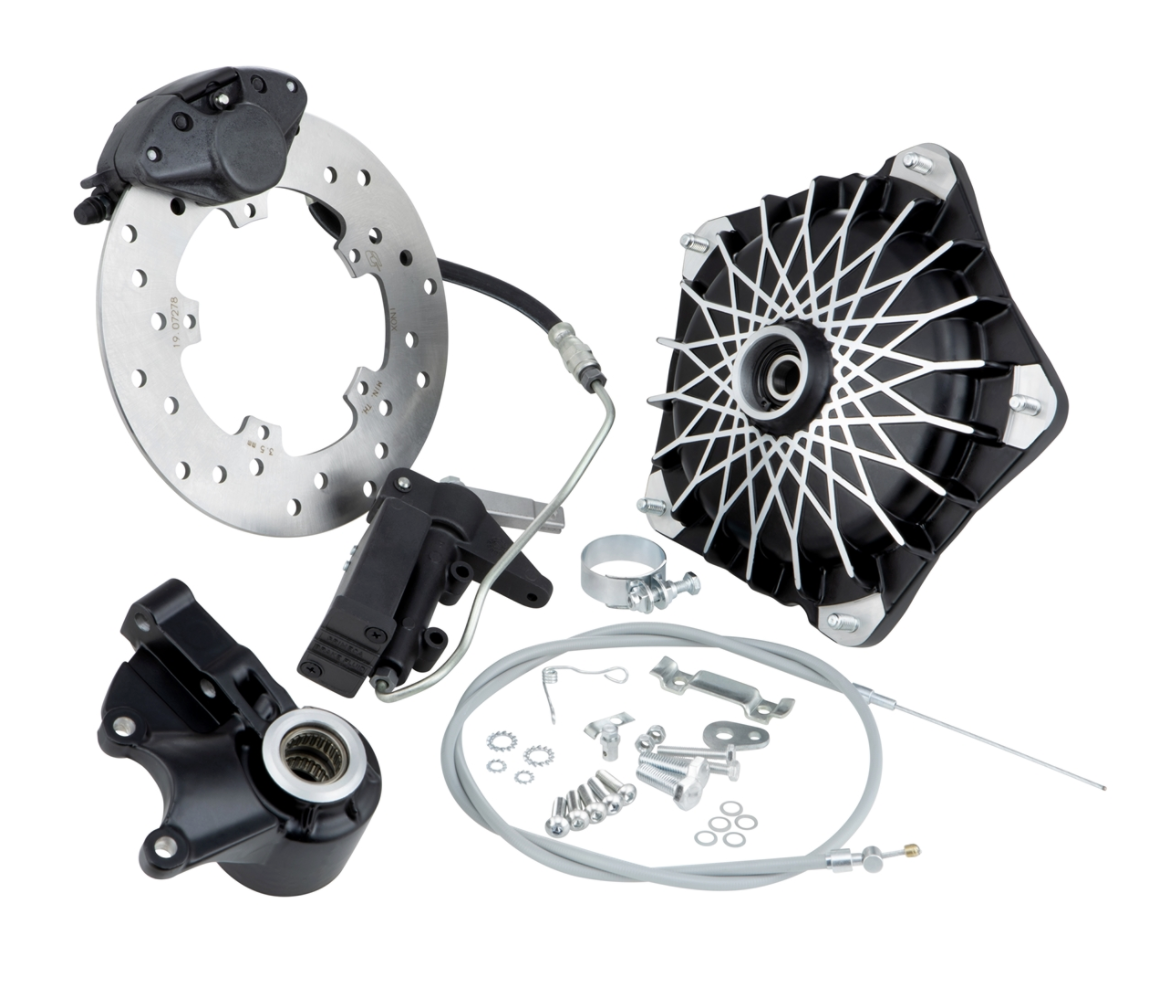 Vespa PX PE PK T5 Classic Grimeca Disc Brake Kit For 20mm Axle - Black & Silver