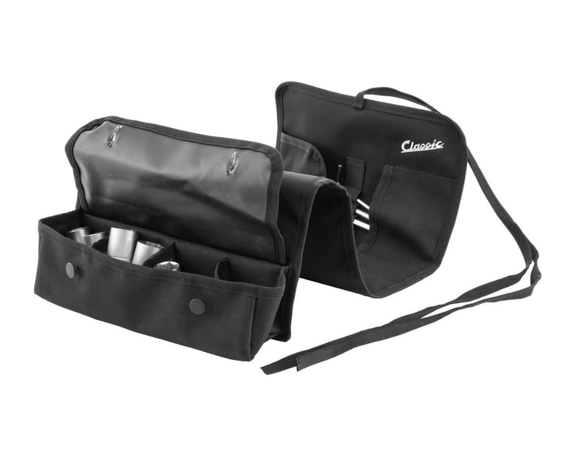 Vespa Lambretta Scooter SIP Classic Tool Bag Roll Pouch - Black