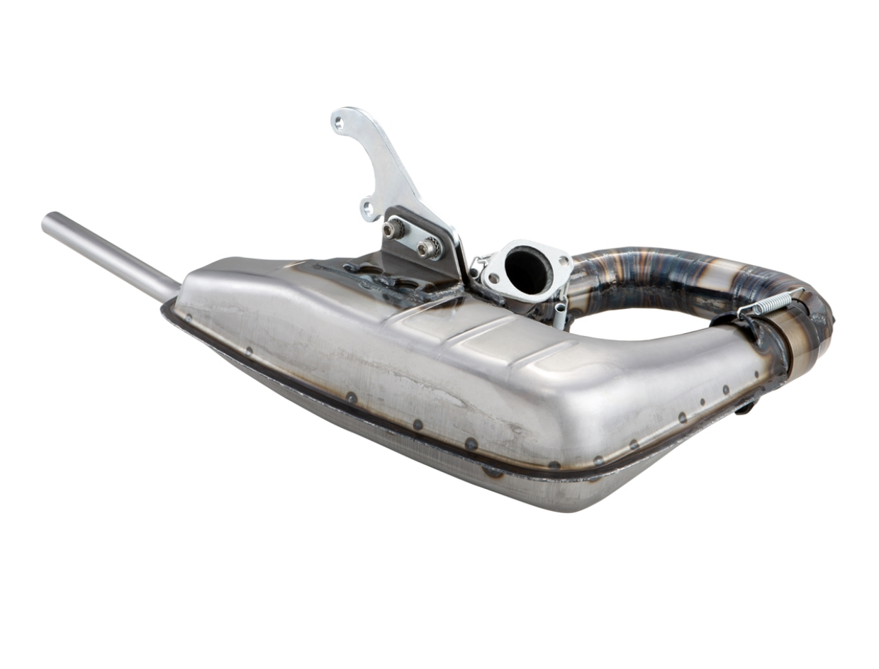 Lambretta Series 1 2 3 Li GP SX TV SIP Clubsport Clubman Racing Exhaust - Bare Metal - Quattrini 210cc