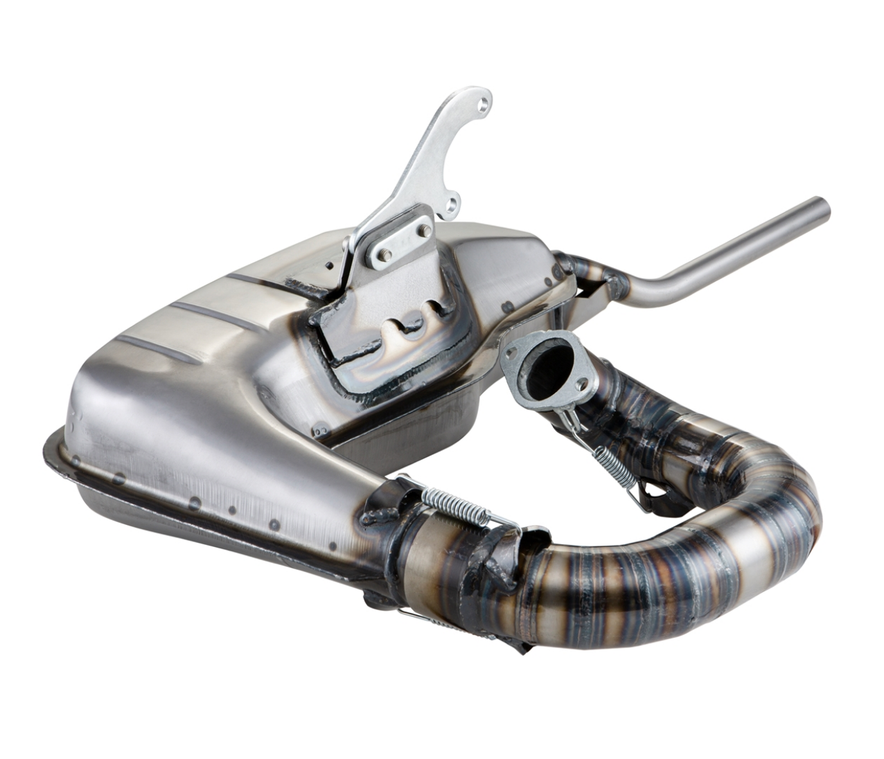 Lambretta Series 1 2 3 Li GP SX TV SIP Clubsport Clubman Racing Exhaust - Bare Metal - Quattrini 210cc