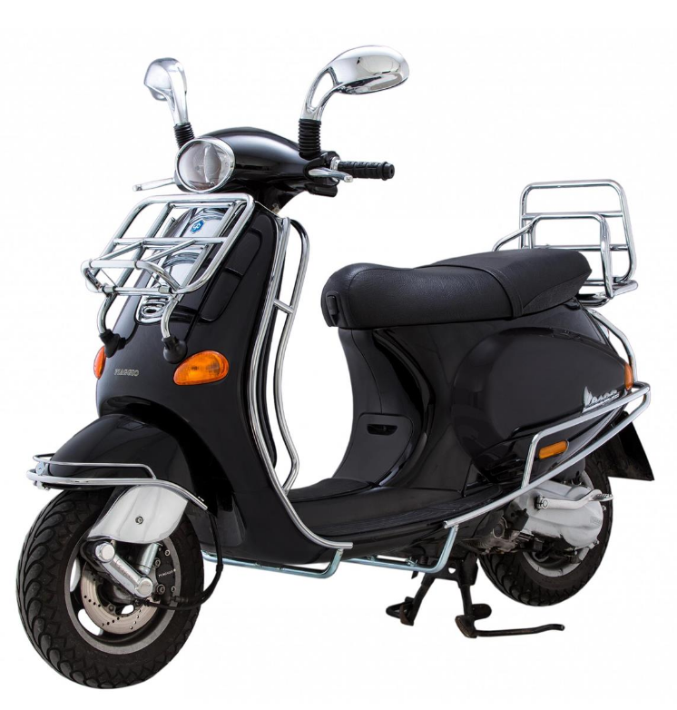 Vespa ET2 ET4 Chrome Rear Fold Down Rack Carrier - Cuppini