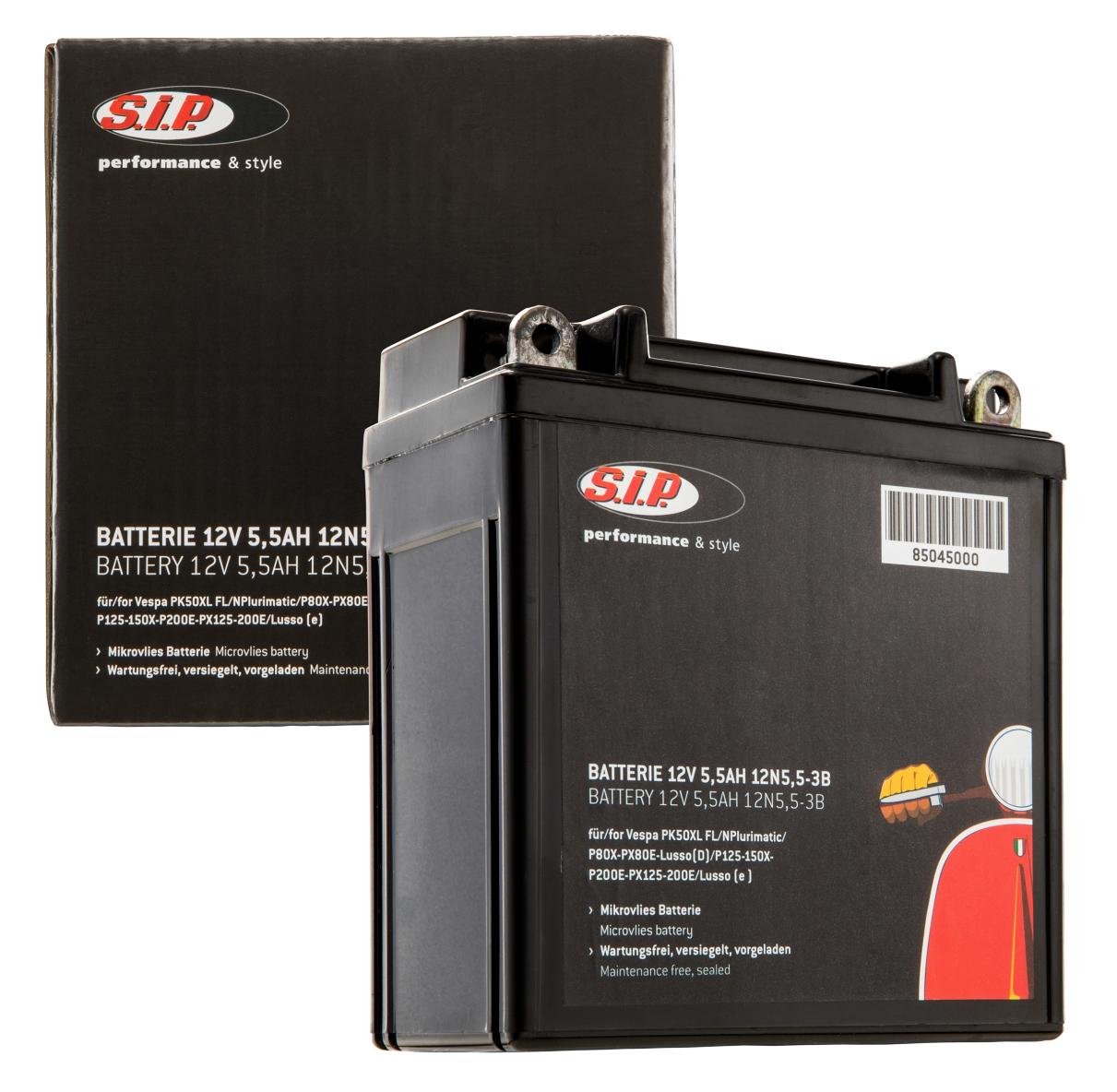 Lambretta Series 1-3 Li GP SX TV 12V 5.5A AIP Battery Maintenance Free Battery