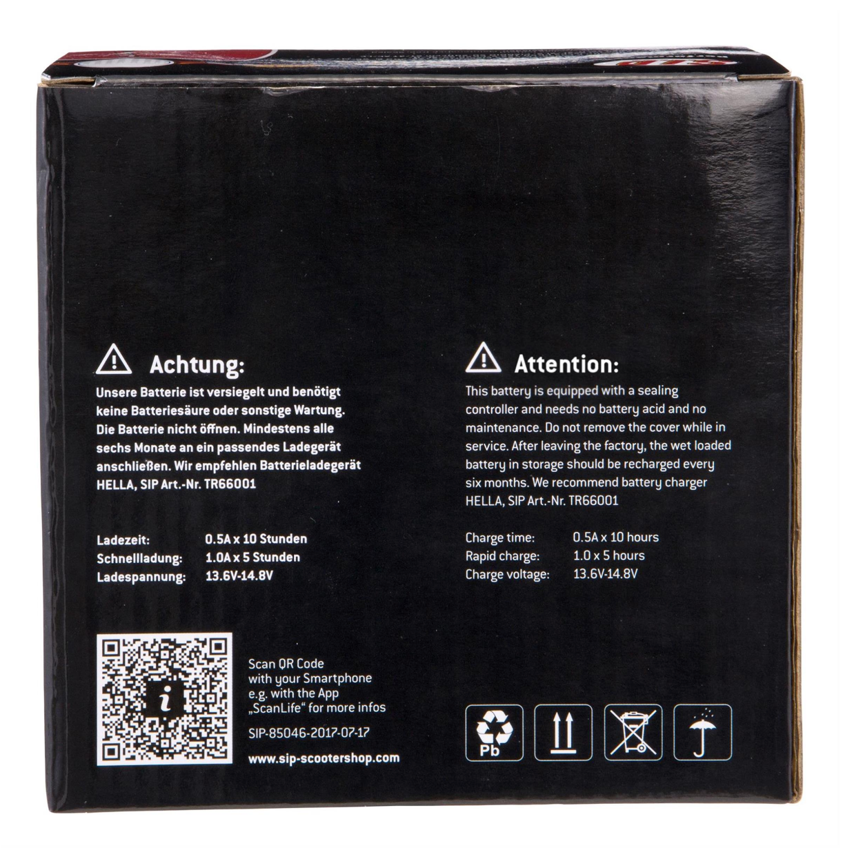 Vespa PX EFL Disc MY T5 PK 12V SIP YB9/YB7 Maintenance Free Battery 12V/9Ah