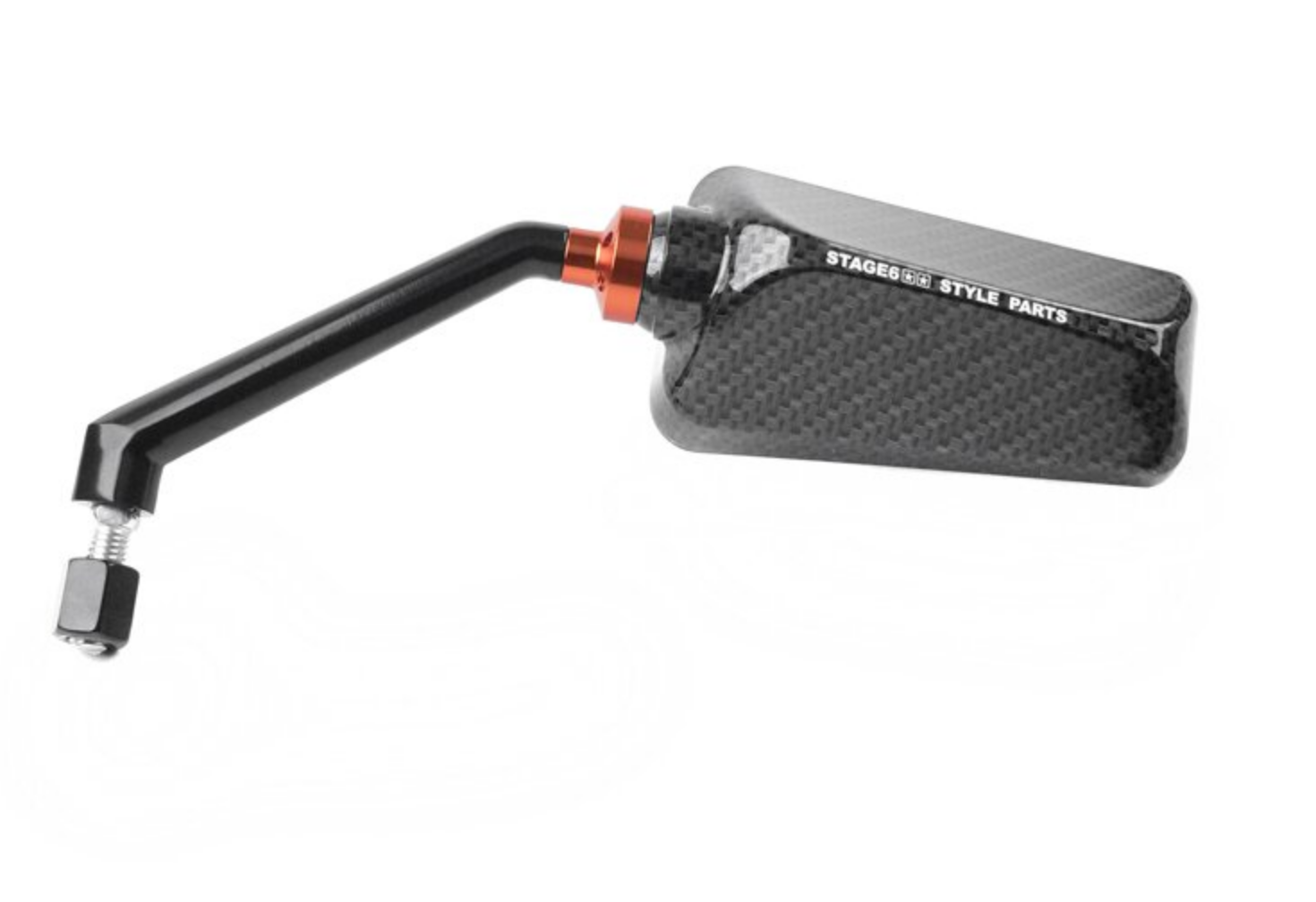 Vespa Lambretta Universal Stage6 F1 Carbon Effect Gloss Mirror M8 x 20 - Left Hand