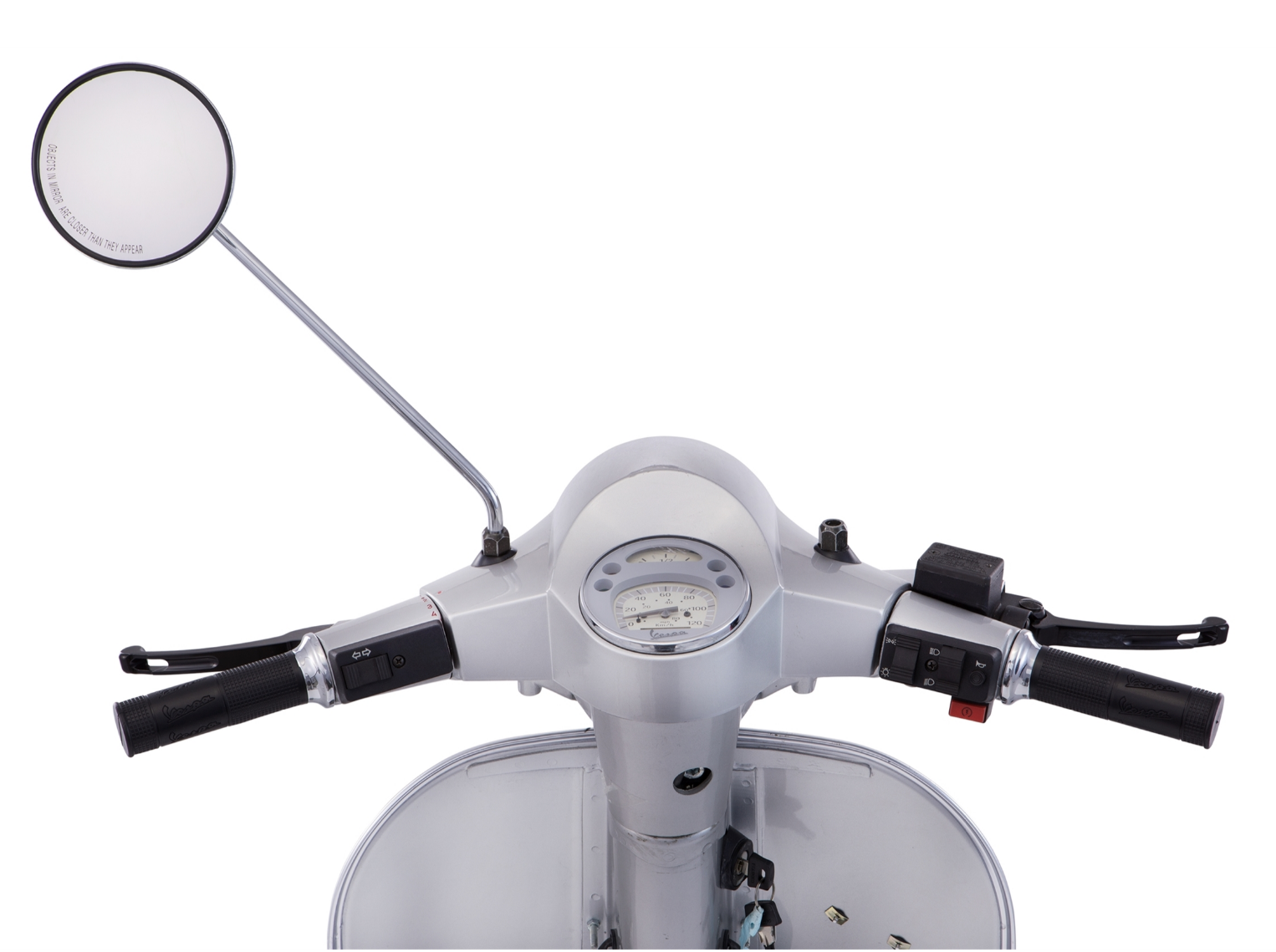 Vespa PX PE PK Round Standard Handlebar Mounted Mirror Left Hand - Piaggio