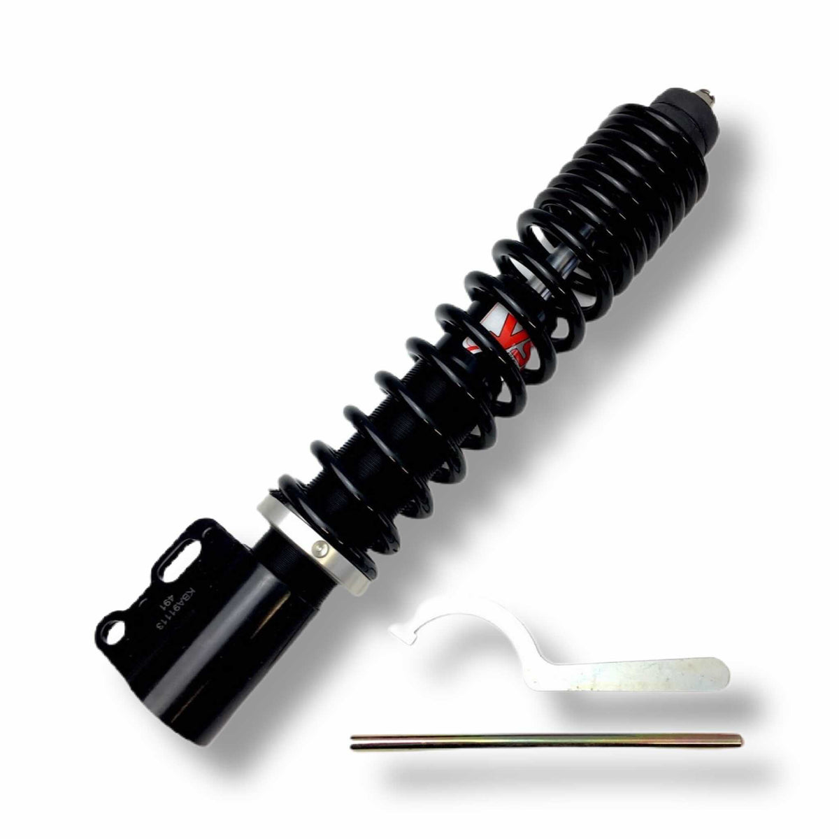 Vespa PX PE T5 Mk1 Classic LML YSS Adjustable Front & Rear Pair Shock Absorbers - Black And Brushed Metal