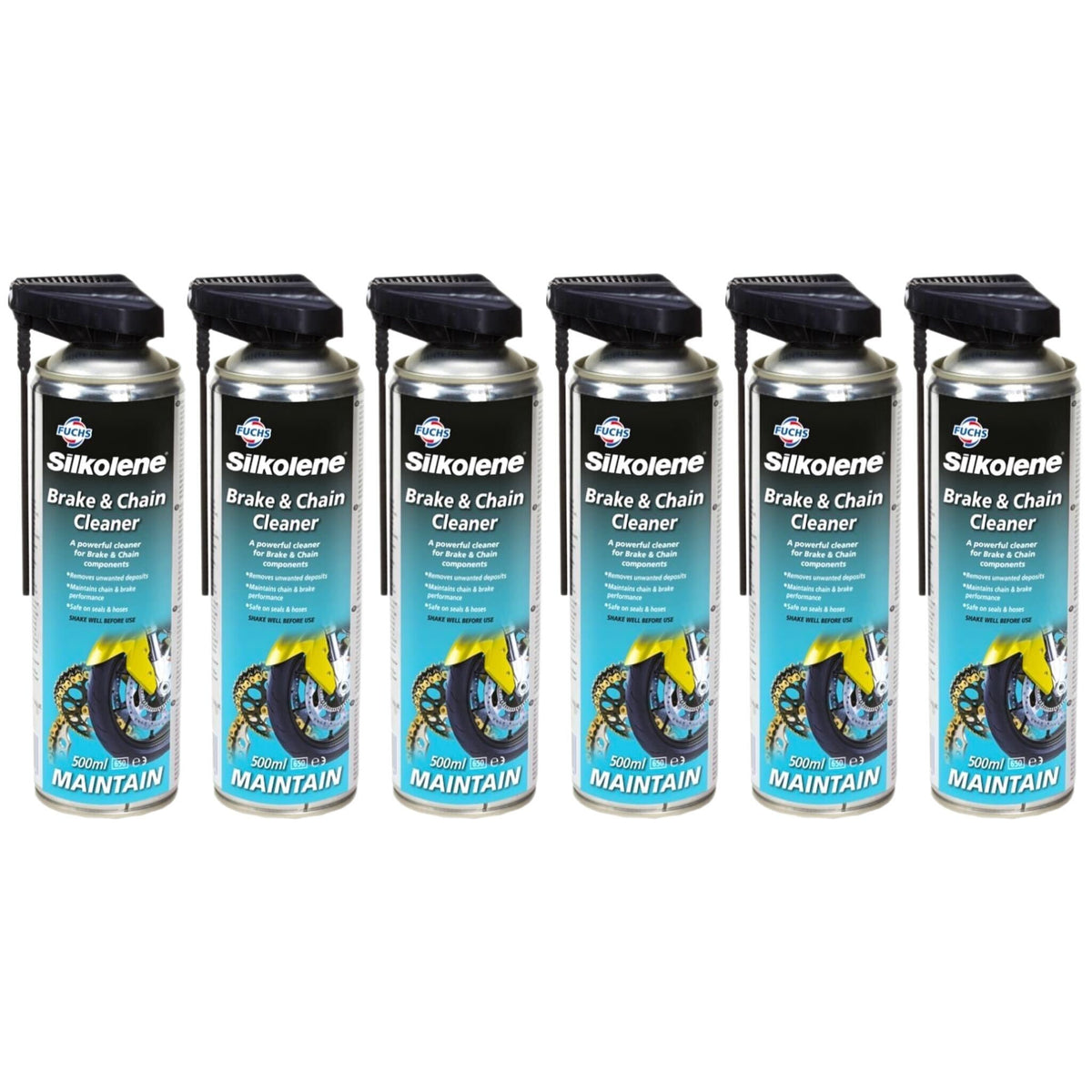 Silkolene Brake & Chain Cleaner 500ml - 6 Pack Bundle
