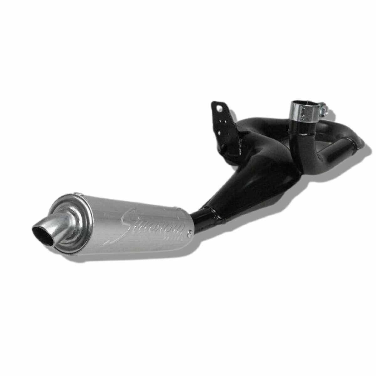 Vespa PX125 150 166 177 PE GT/R 150 Super Sprint GL Cosa Simonini Sports Exhaust - Black with Silver End Can
