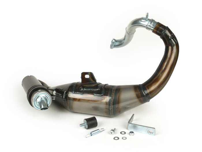Vespa Primavera ET3 125 Simonini Left Hand Evo Exhaust - Carbon