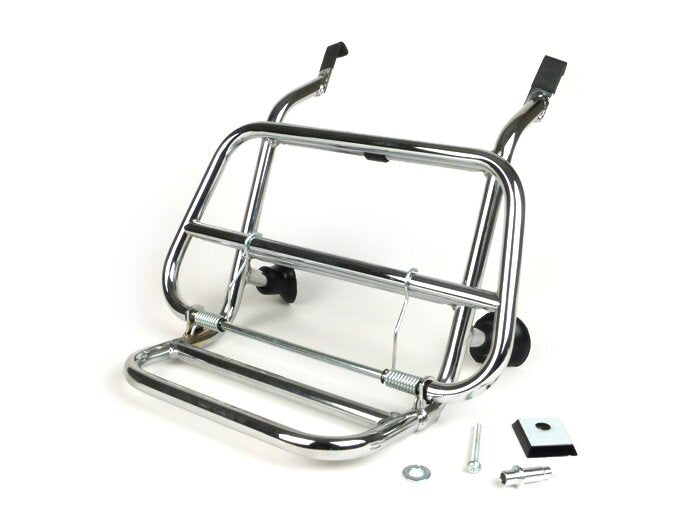 Vespa Primavera Sprint S 50 125 150 Chrome Front Fold Down Rack Carrier