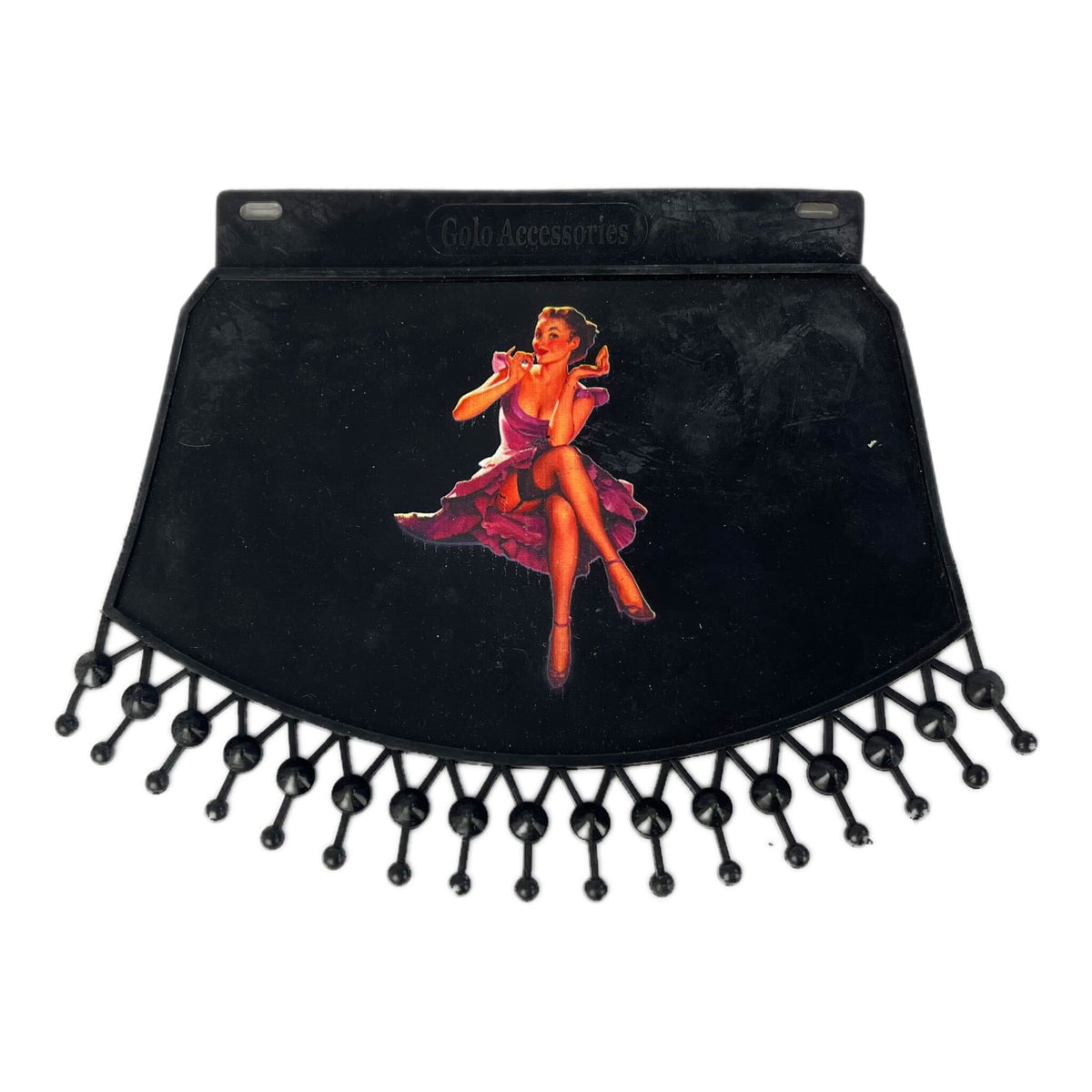 Lambretta Vespa Scooter Black Mudflap Lady In Purple Dress