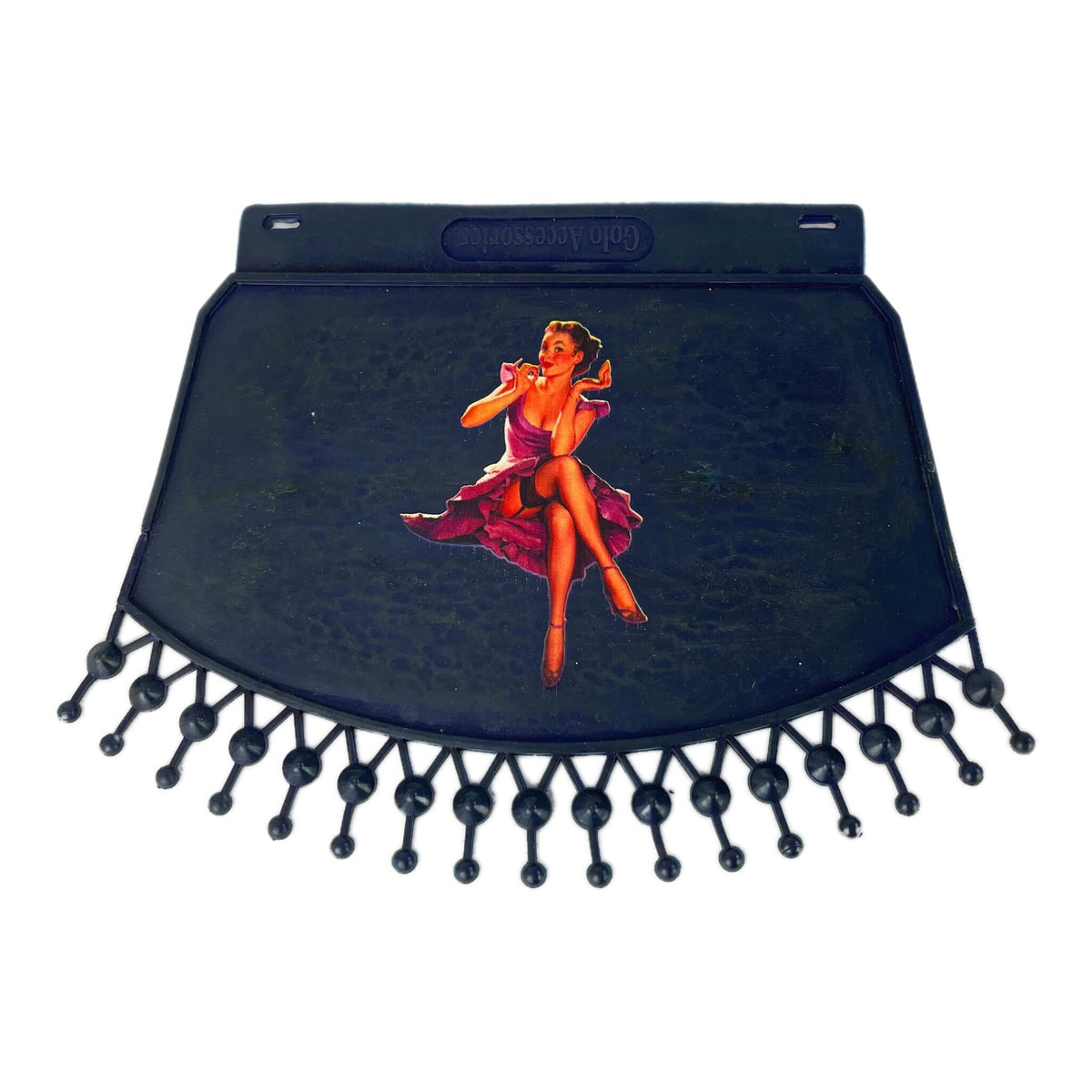 Lambretta Vespa Scooter Navy Mudflap Lady In Purple Dress