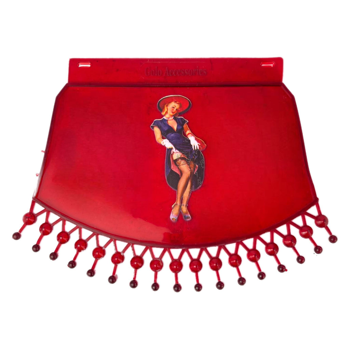 Lambretta Vespa Scooter Red Mudflap Lady In Blue Dress