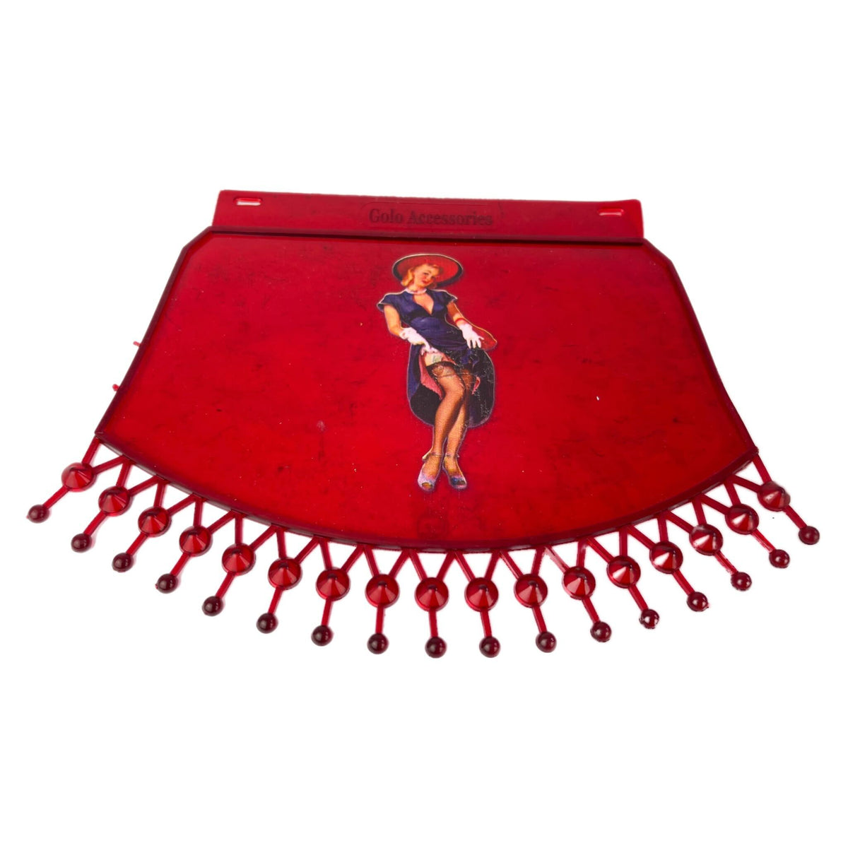 Lambretta Vespa Scooter Red Mudflap Lady In Blue Dress