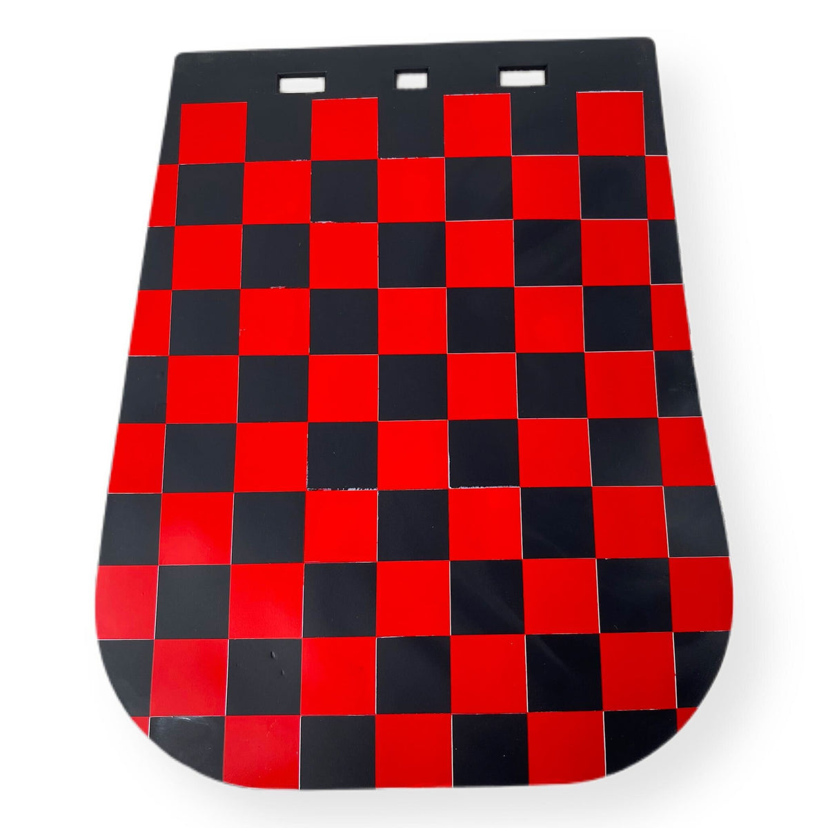 Vespa Lambretta Royal Alloy Scomadi Scooter Universal Rubber Chequered Mudflap - Red & Black