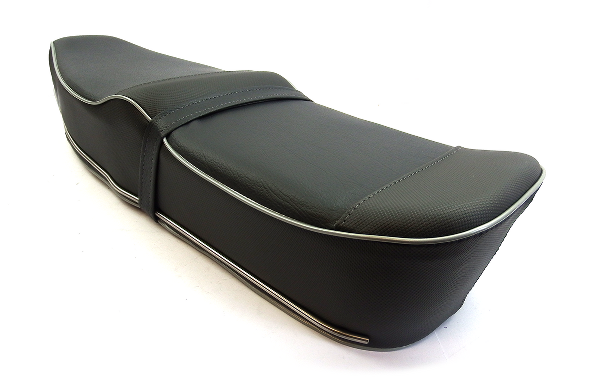 Lambretta Series 1 2 3 Li GP SX TV Pegasus Style Seat - Grey with Stainless Steel Trim