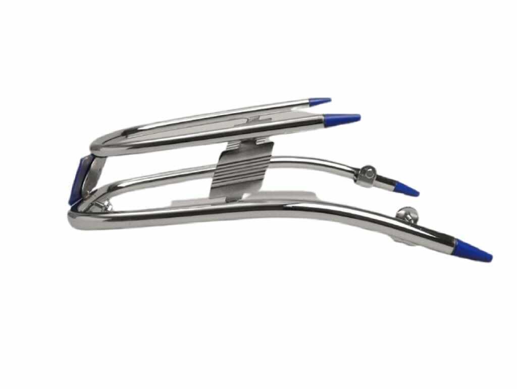 Vespa V50 90 100 Primavera ET3 Chrome Front Bumper Bar - Blue Trim