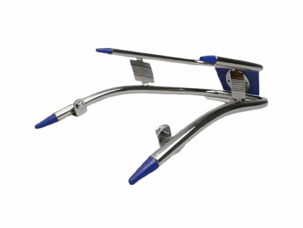 Vespa V50 90 100 Primavera ET3 Chrome Front Bumper Bar - Blue Trim