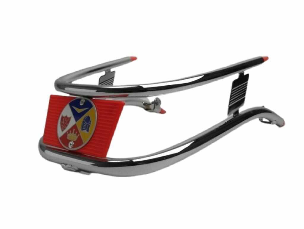 Vespa V50 90 100 Primavera ET3 Chrome Front Bumper Bar - Red Trim