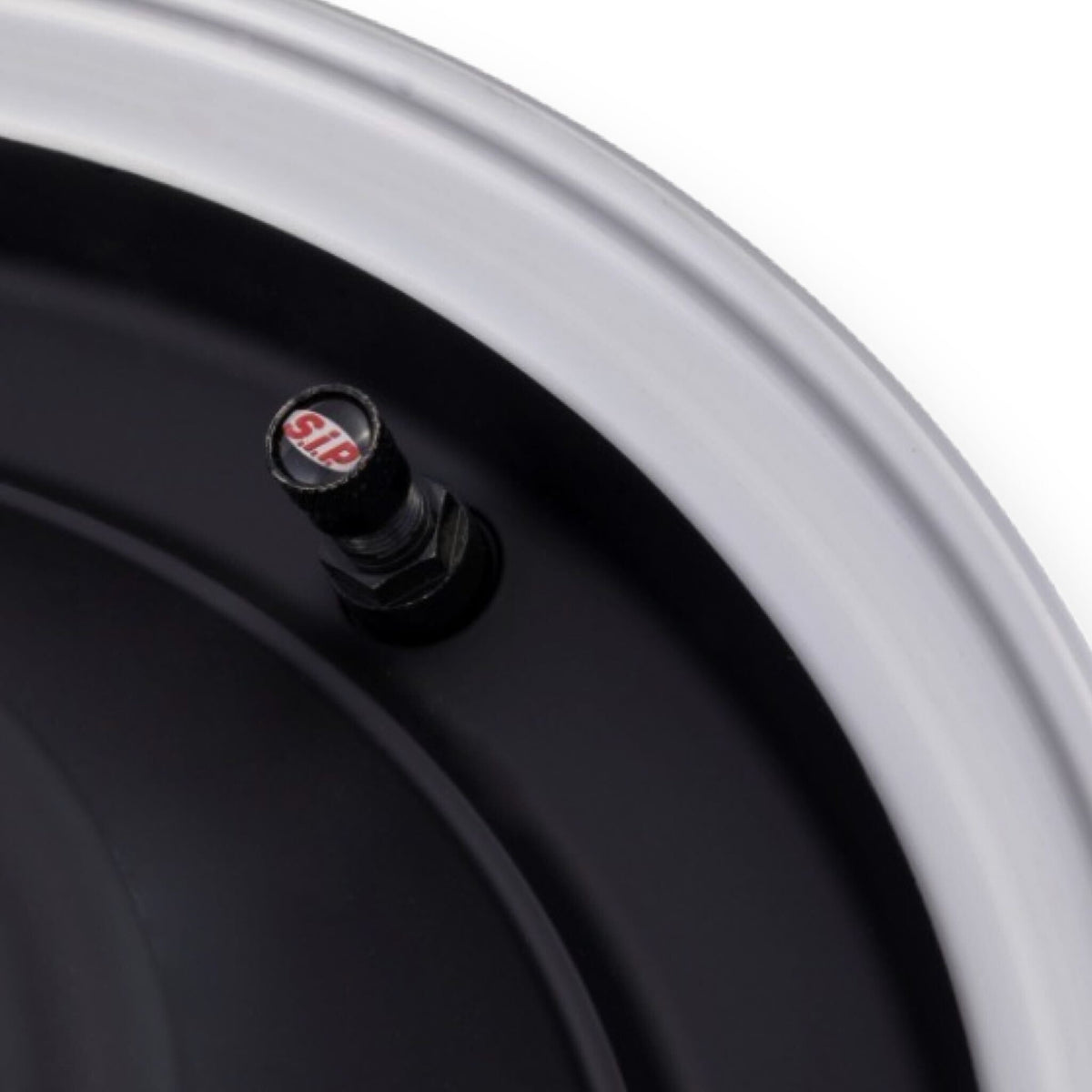 Vespa V50 S/SR/R SIP Tubeless Wheel Rim 2.15" Closed 4 Hole - Black with Polished Edge