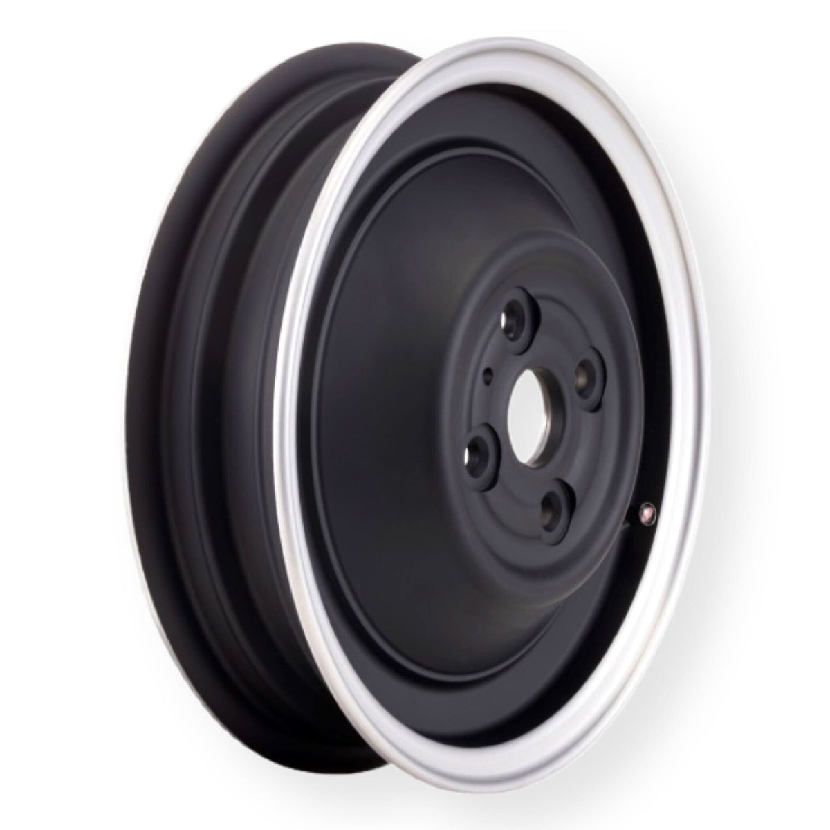 Vespa V50 S/SR/R SIP Tubeless Wheel Rim 2.15" Closed 4 Hole - Black with Polished Edge