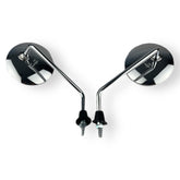 Vespa ET2 ET4 Round Mirrors - Chrome 8mm Thread Pair