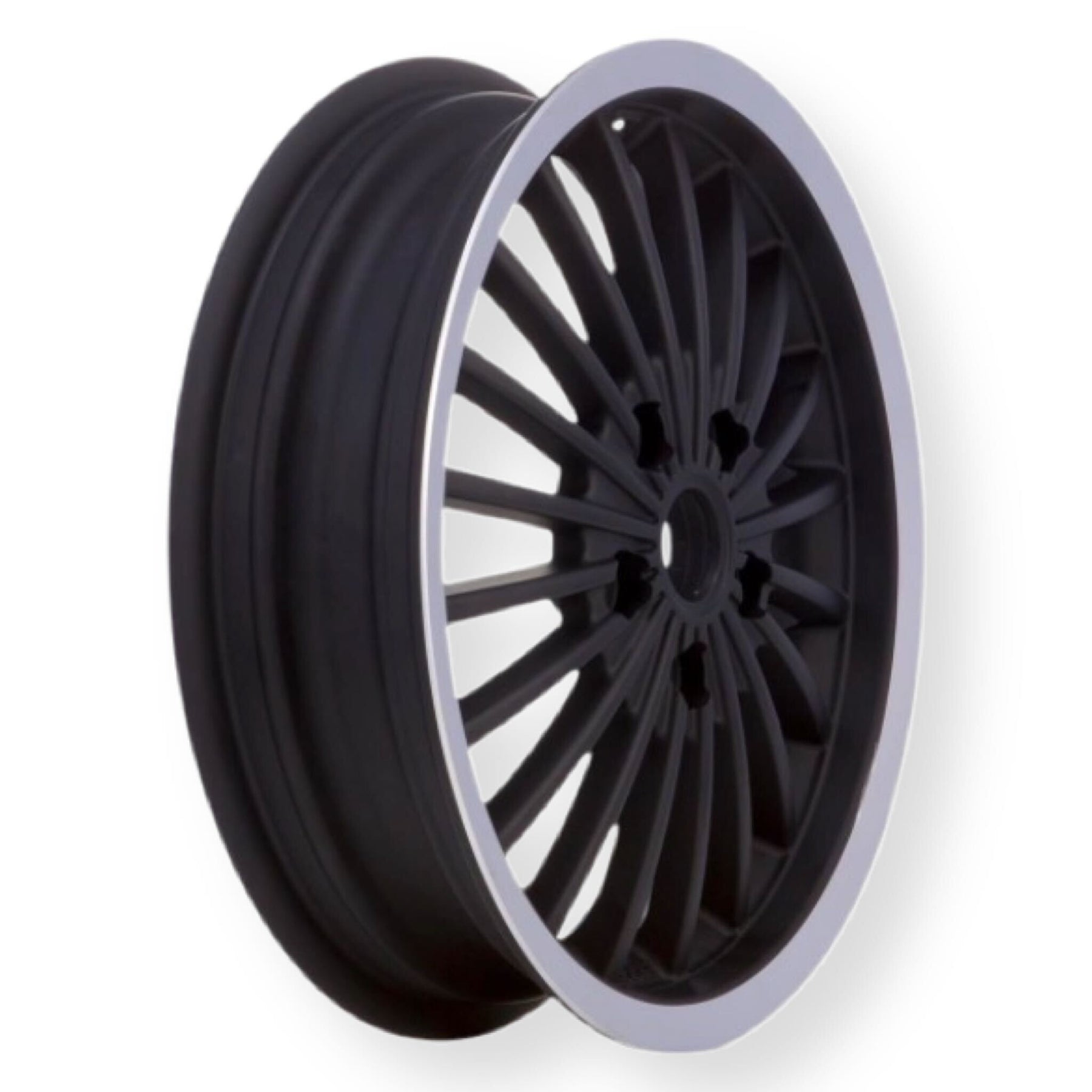 Vespa GTS Super GT GTV L 125-300cc SIP Wheel Rim 3.00 x 12” - Black with Polished Edge
