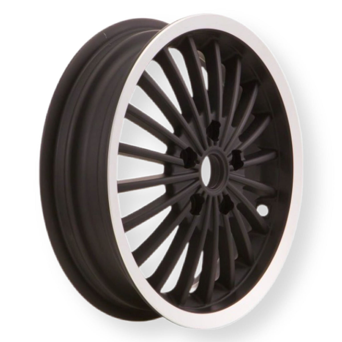 Vespa GTS Super GT GTV L 125-300cc SIP Wheel Rim 3.00 x 12” - Black with Polished Edge