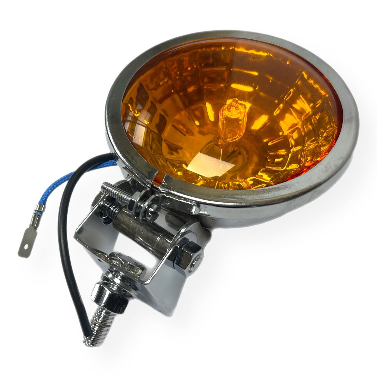 Vespa Lambretta Scooter Spot Light Spotlight Chrome 9cm Honeycomb Amber Lens