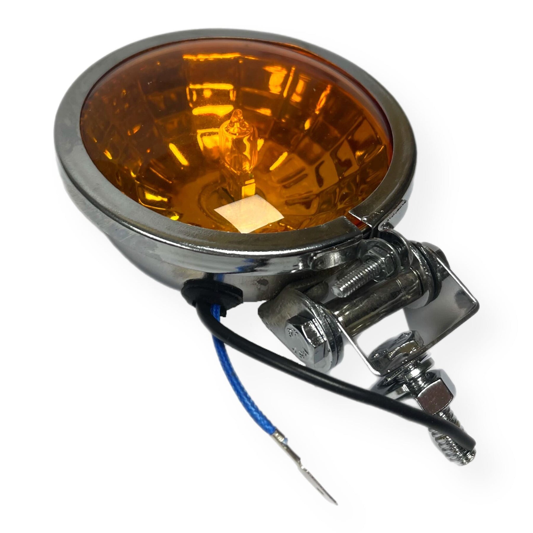 Vespa Lambretta Scooter Spot Light Spotlight Chrome 9cm Honeycomb Amber Lens
