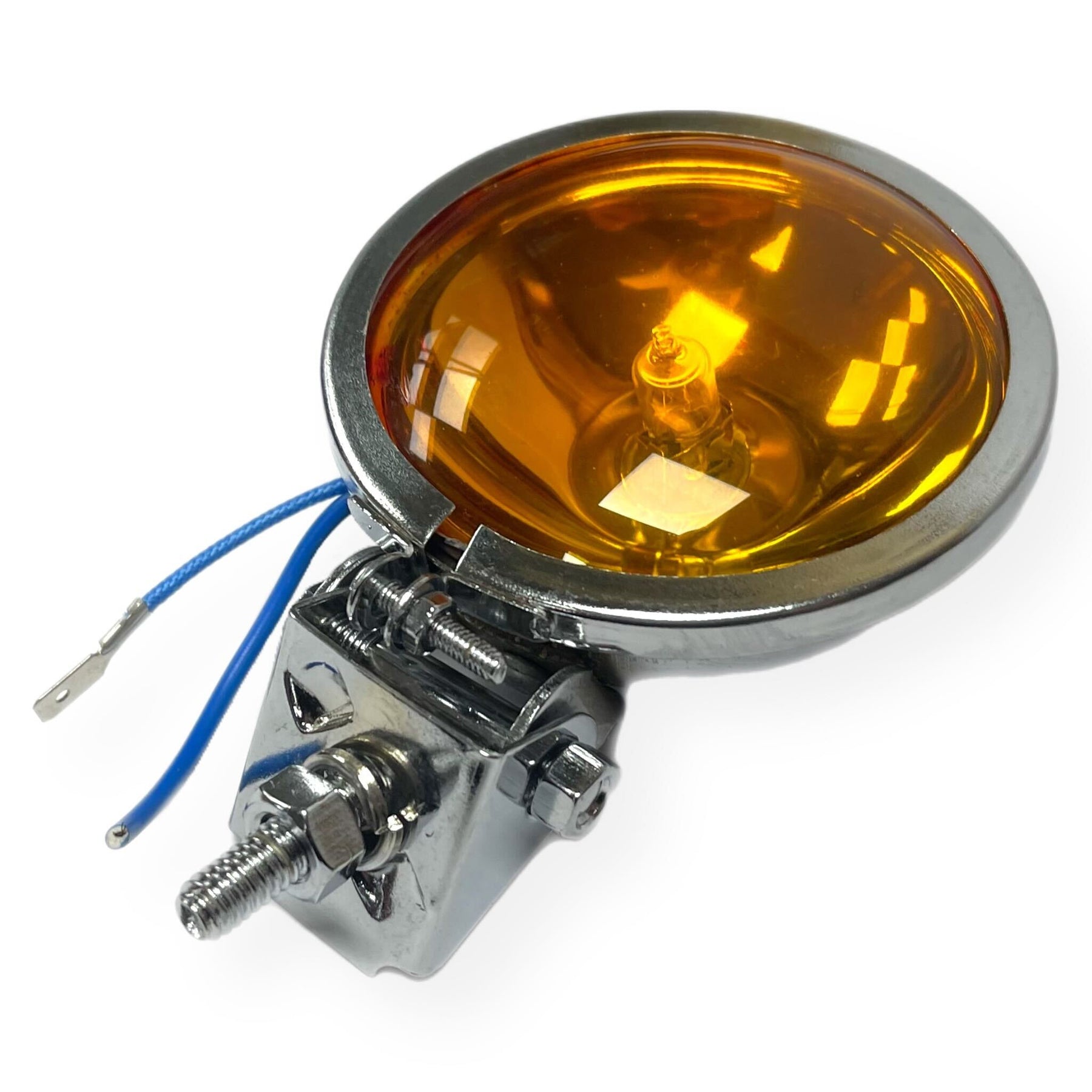 Vespa Lambretta Scooter Spot Light Spotlight Chrome 9cm Hunter Style Amber Lens