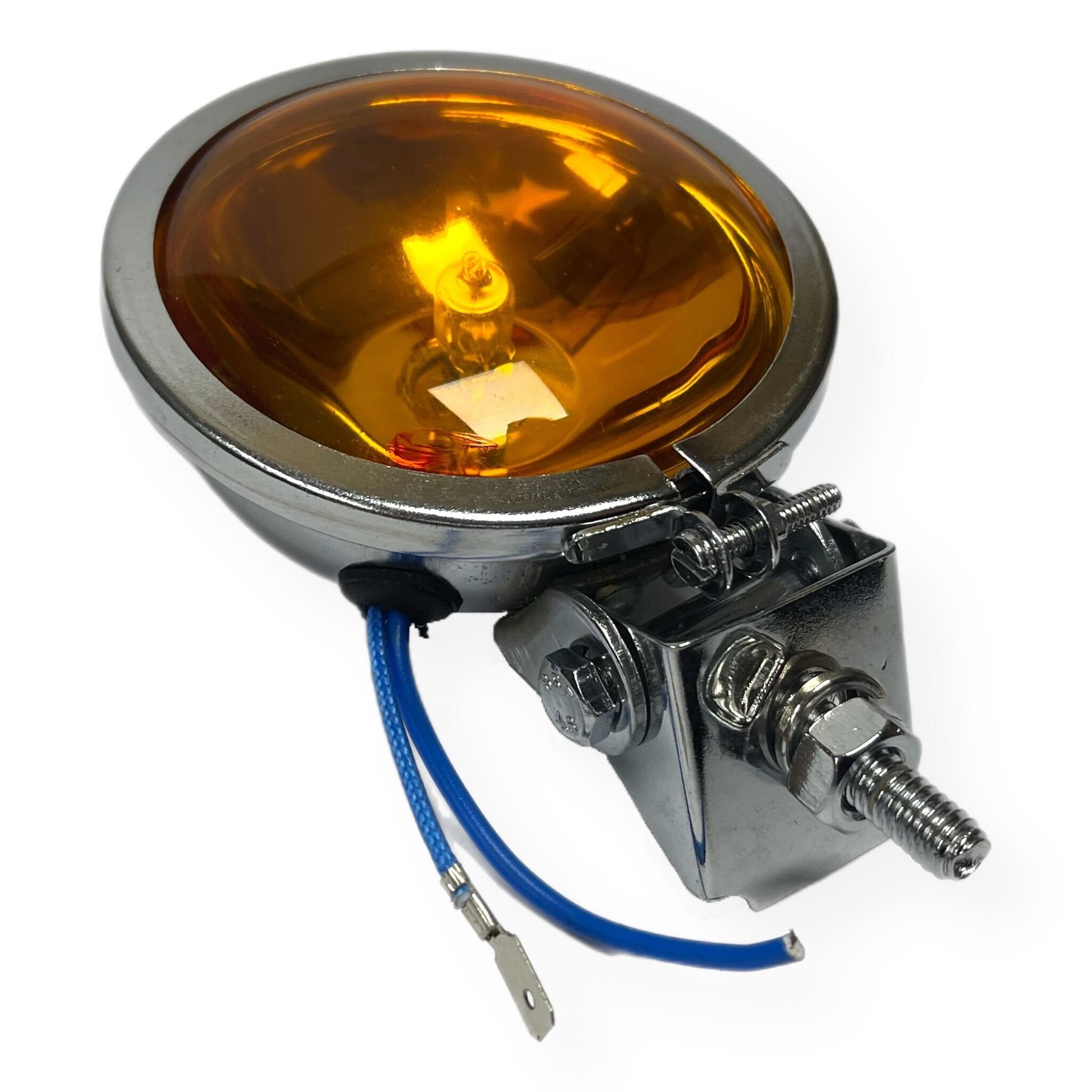 Vespa Lambretta Scooter Spot Light Spotlight Chrome 9cm Hunter Style Amber Lens