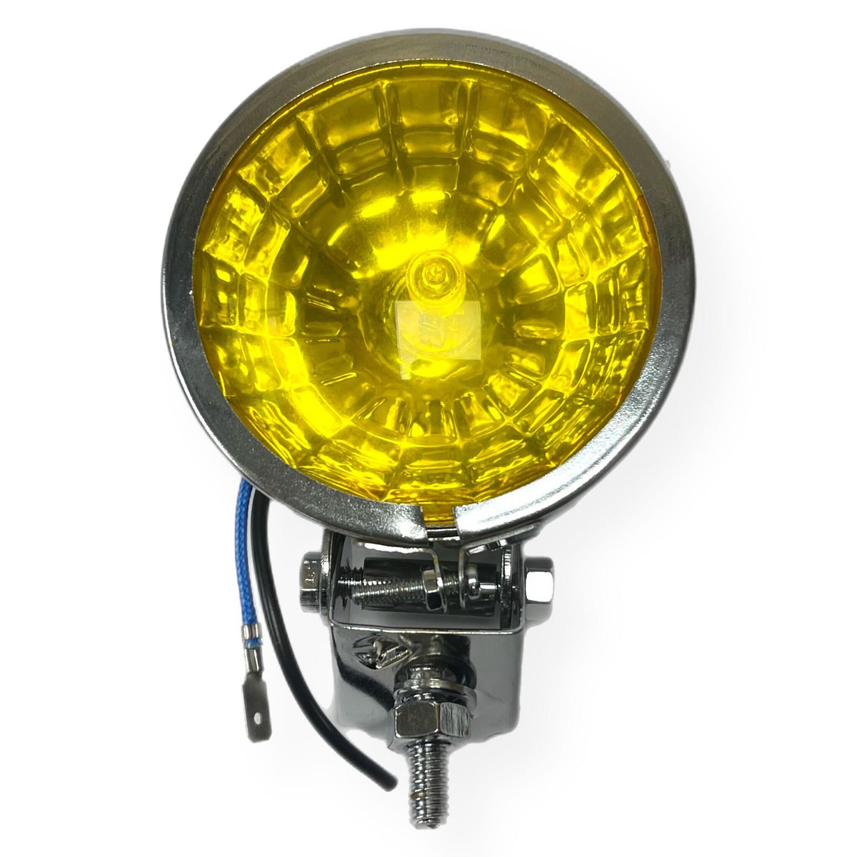 Vespa Lambretta Scooter Lamp Spot Light 9cm Honeycomb Chrome Yellow Lens