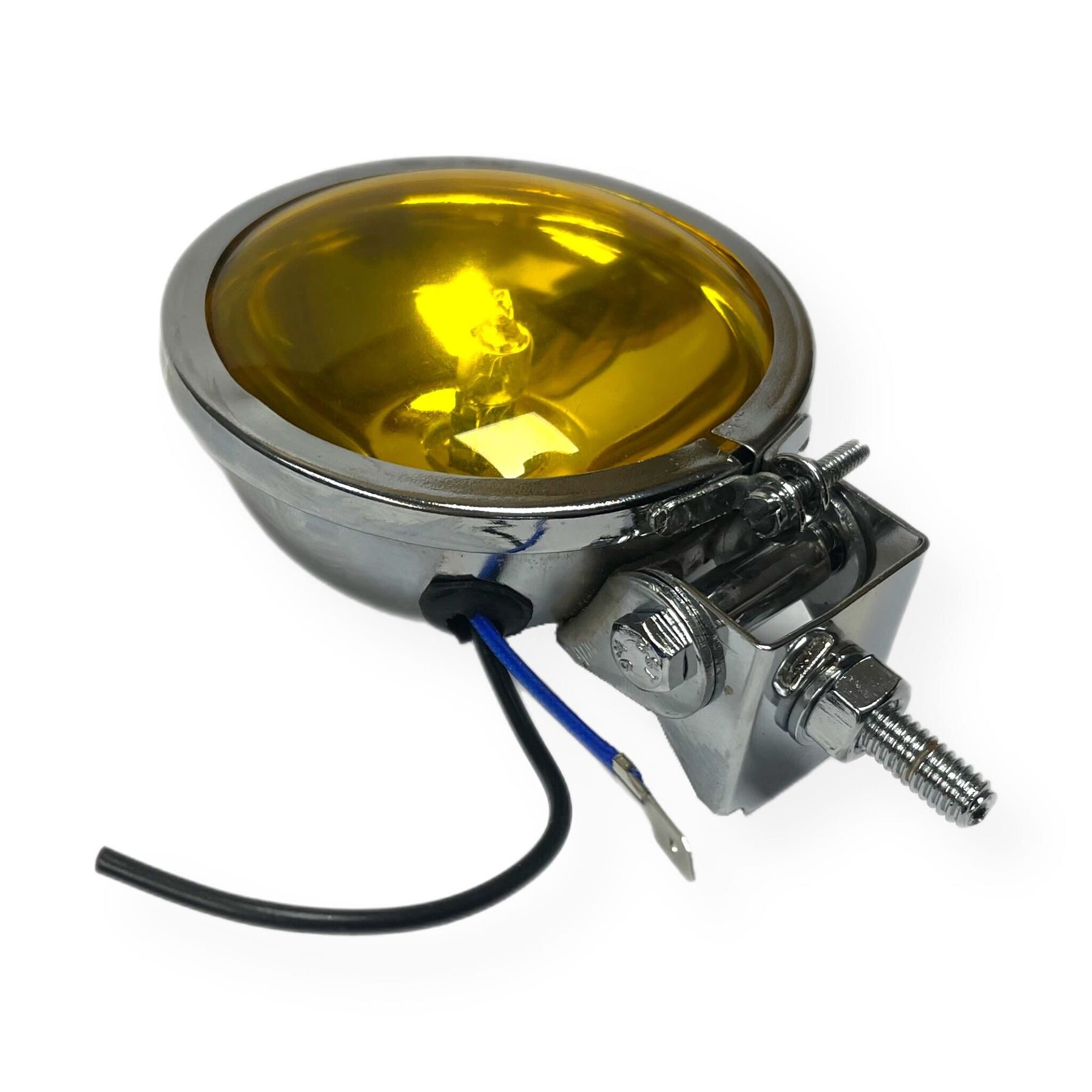 Vespa Lambretta Scooter Lamp Spot Light 9cm Hunter Style Chrome - Yellow Lens
