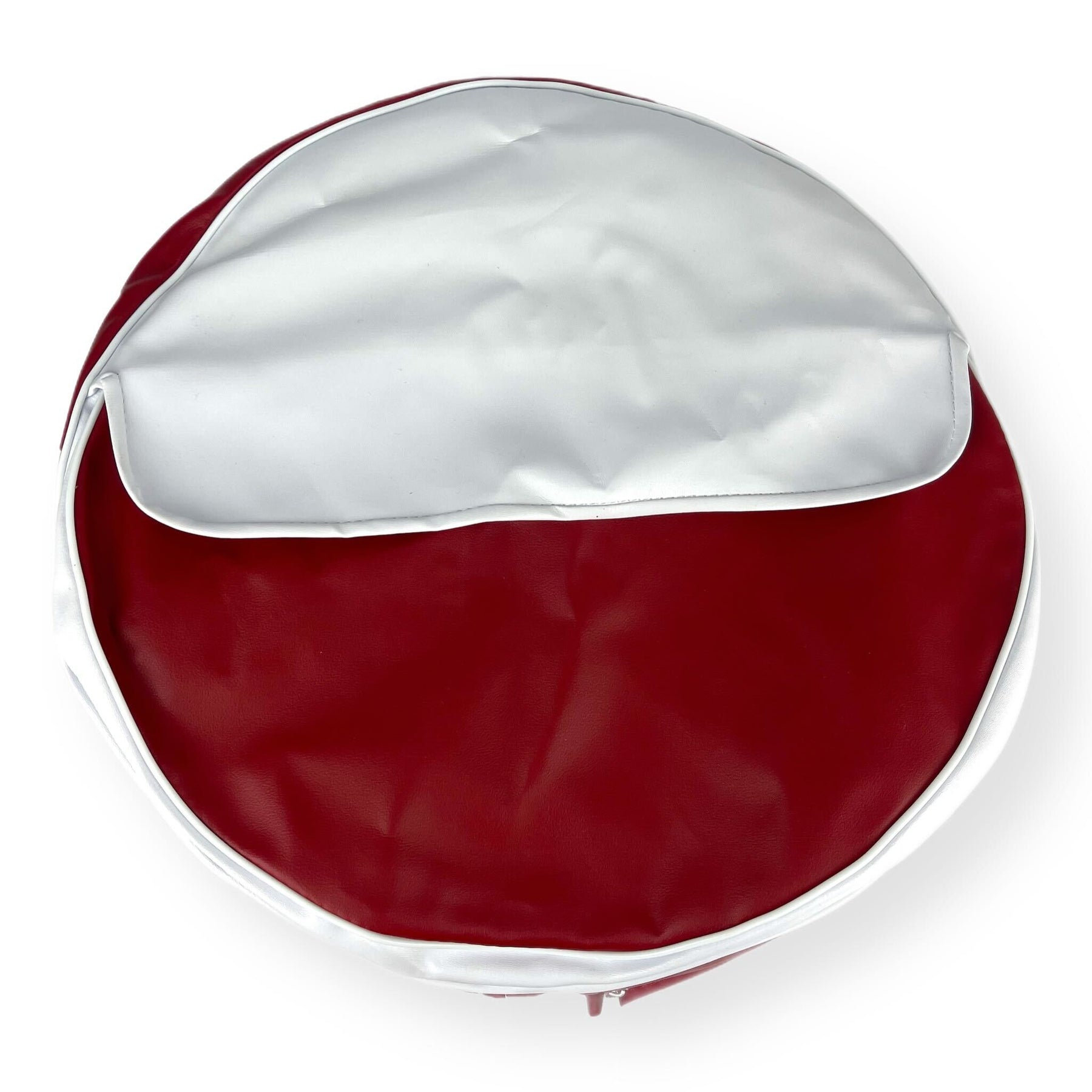 Vespa Lambretta Scooter Red & White Spare Wheel Cover With Pocket 10"