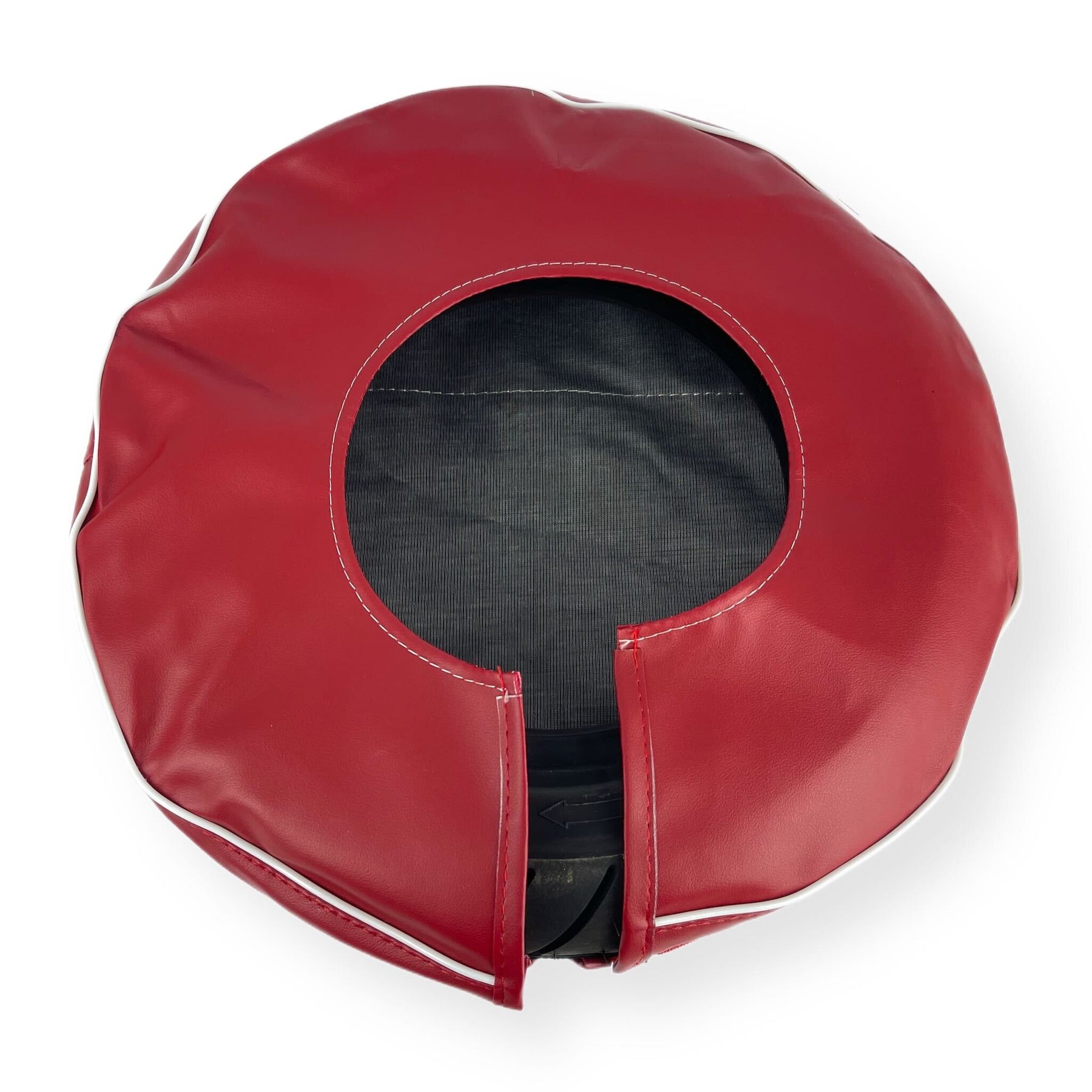 Vespa Lambretta Scooter Red & White Spare Wheel Cover With Pocket 10"