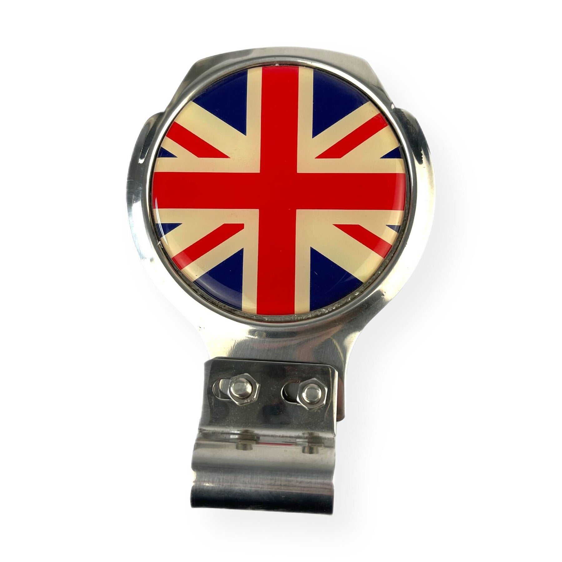 Vespa Lambretta Union Flag Jack Badge Bar Plaque - Stainless Steel