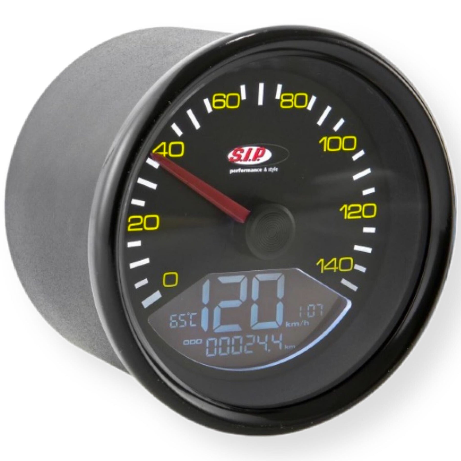 Vespa P125X P150X P200E PX80 SIP Koso Speedometer - Black Face & Bezel